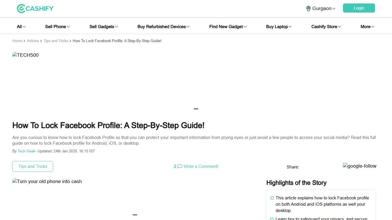 How To Lock Facebook Profile: A Step-By-Step Guide! Cashify Blog